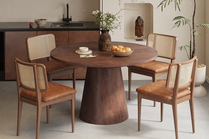 Tafel 'Tommy' 130 cm Rond Mango hout  Bruin (2c)