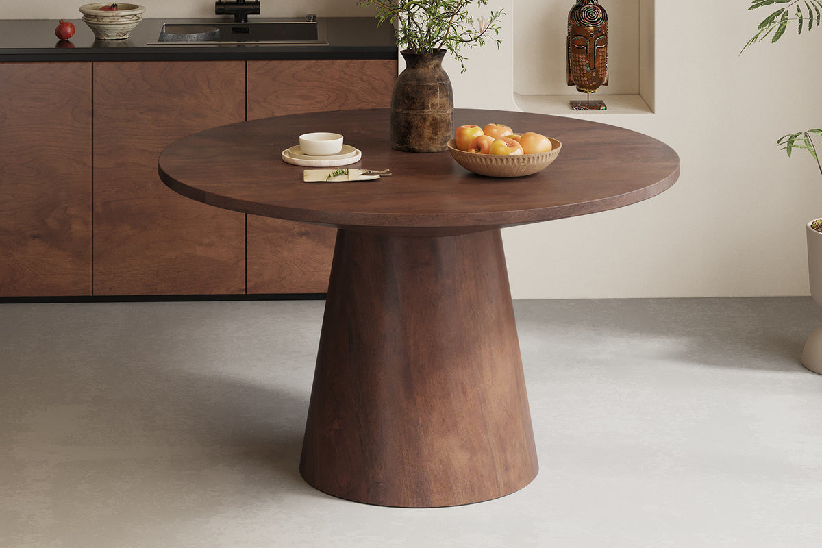 Tafel 'Tommy' 130 cm Rond Mango hout  Bruin (2c) - foto 2