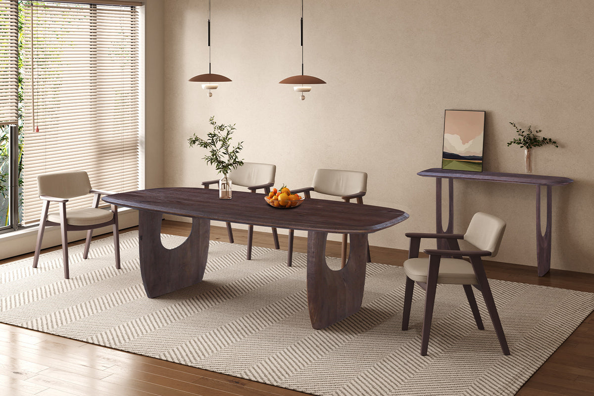NEW - Tafel 'Braga' Deens Ovaal Mango hout Donkerbruin (2c) - foto 3