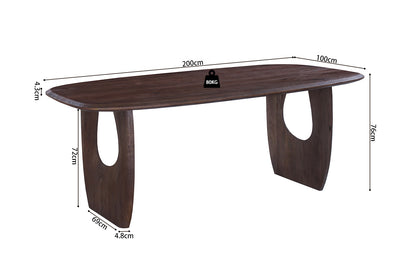 NEW - Tafel 'Braga' Deens Ovaal Mango hout Donkerbruin (2c) - foto 8