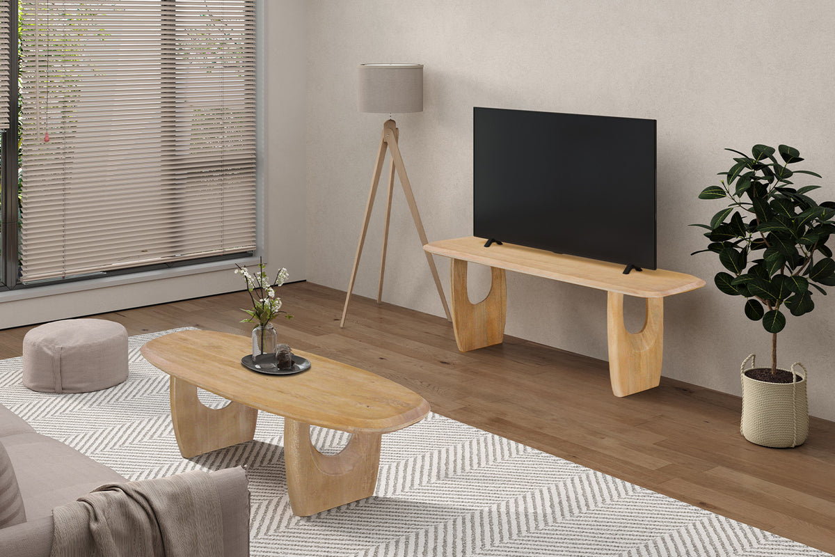 NEW - Tafel 'Braga' Deens Ovaal Mango hout Amandel (2c) - foto 3
