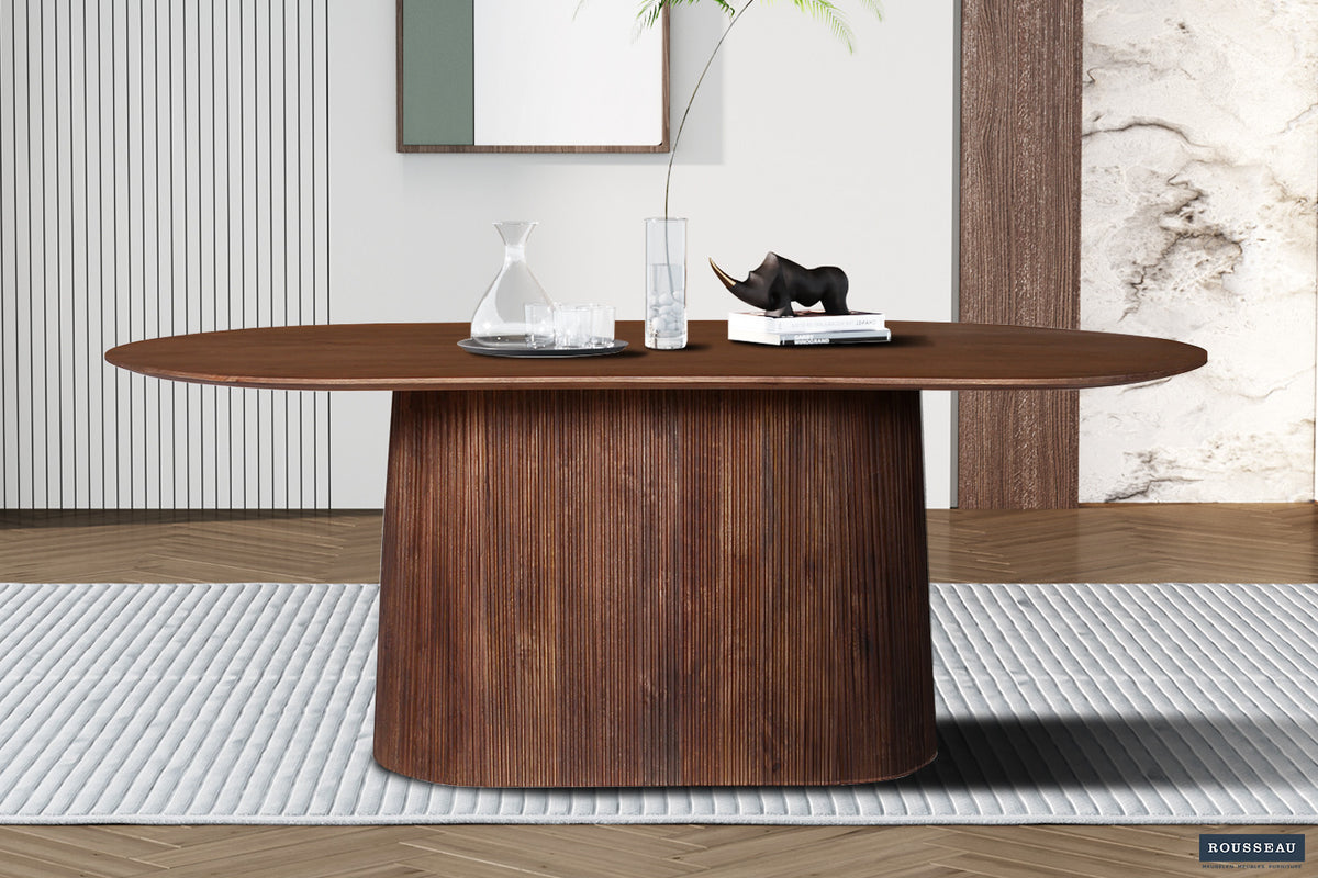Tafel 'Miguel' 200 cm Ovaal Mango hout Lichtbruin (2c)