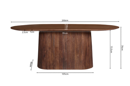 Tafel 'Miguel' 200 cm Ovaal Mango hout Lichtbruin (2c) - foto 6