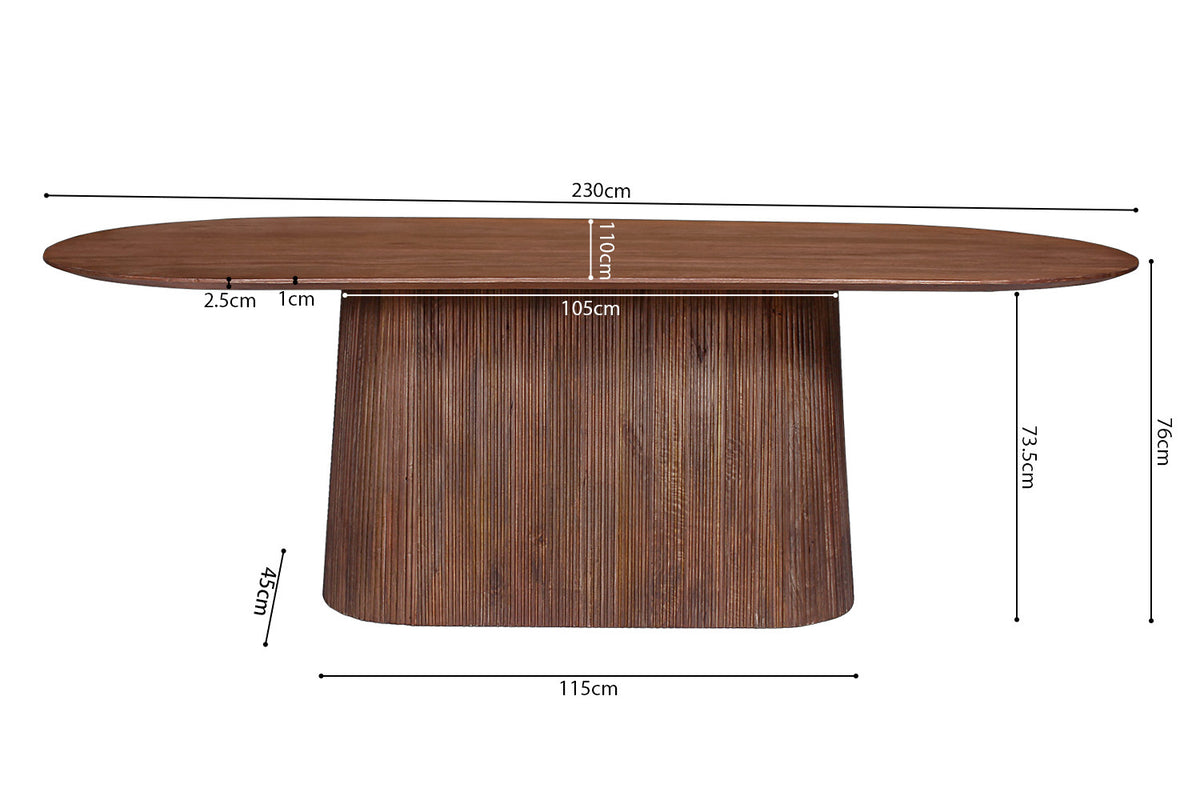 Tafel 'Miguel' 230 cm Ovaal Mango hout Lichtbruin (2c) - foto 7