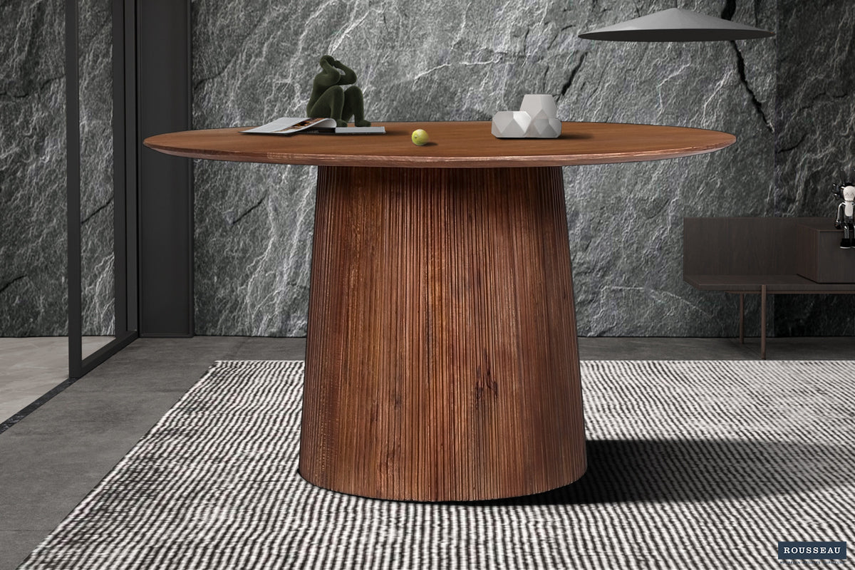 Tafel 'Miguel' 130 cm Rond Mango hout Lichtbruin (2c)