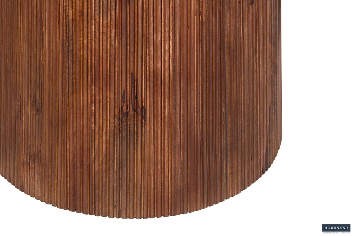 Tafel 'Miguel' 130 cm Rond Mango hout Lichtbruin (2c) - foto 4