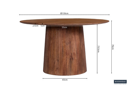 Tafel 'Miguel' 130 cm Rond Mango hout Lichtbruin (2c) - foto 5