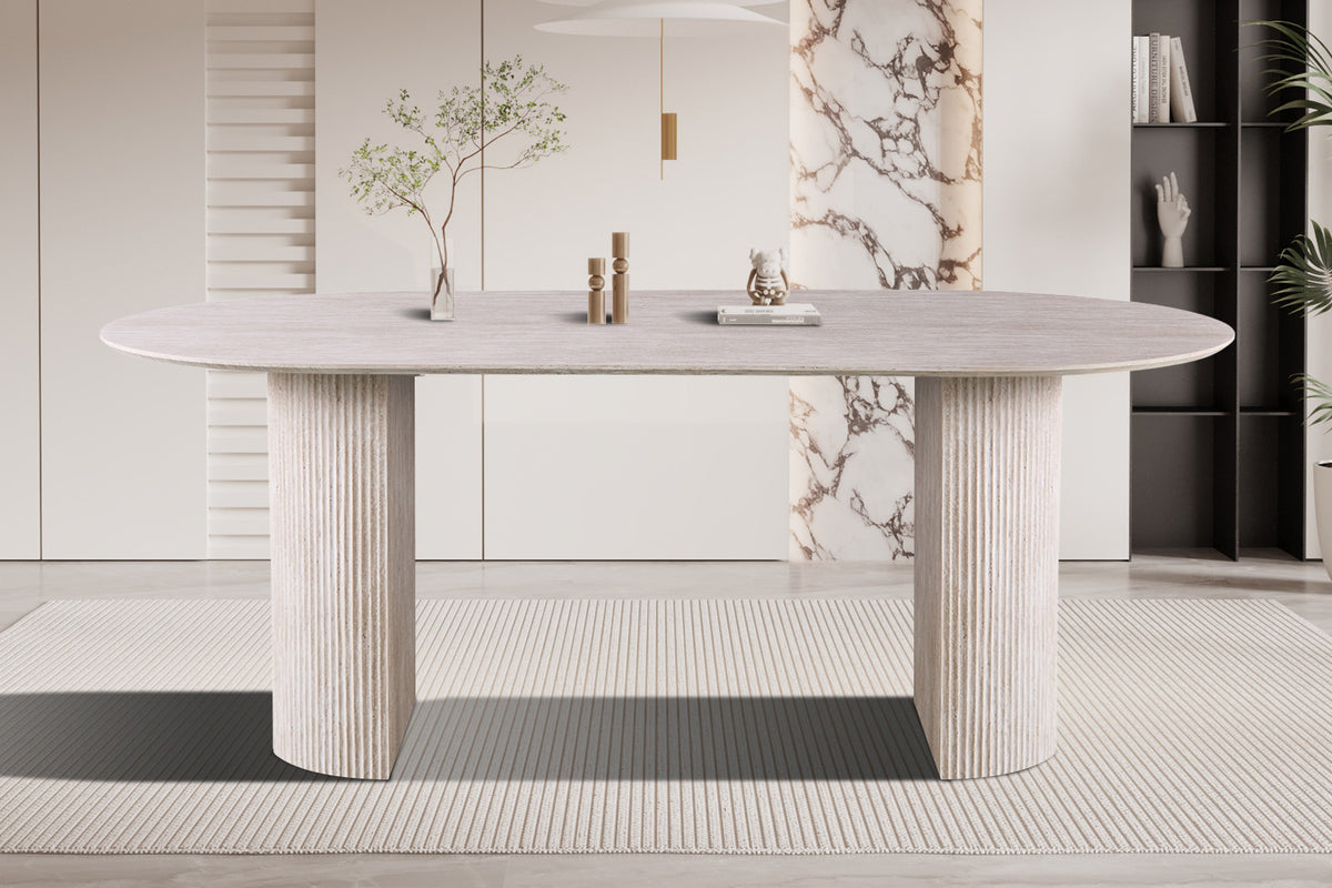 Tafel 'Lagos' 200 cm Ovaal Decor Travertin Beige (2c) - foto 2