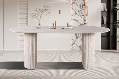 Tafel 'Lagos' 200 cm Ovaal Decor Travertin Beige (2c) - foto 2