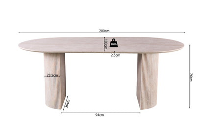 Tafel 'Lagos' 200 cm Ovaal Decor Travertin Beige (2c) - foto 8