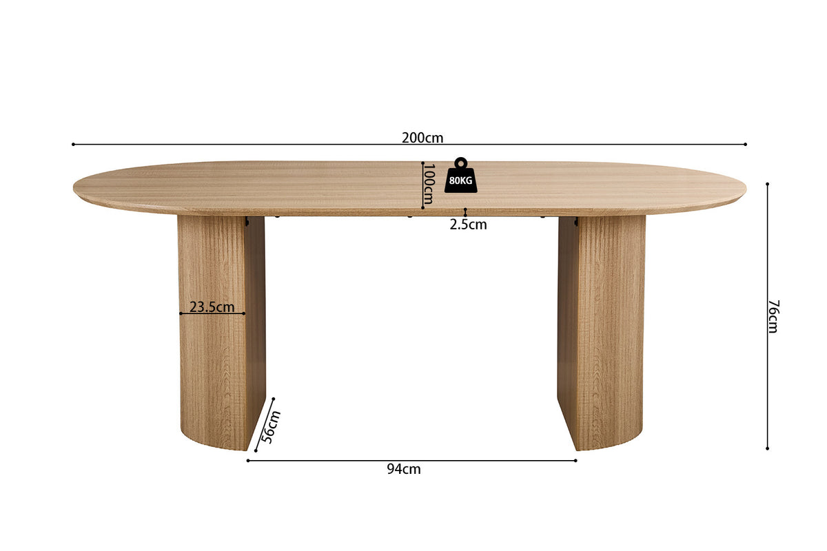 Tafel 'Lagos' 200 cm Ovaal Decor Eik Naturel (2c) - foto 7
