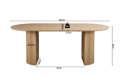 Tafel 'Lagos' 200 cm Ovaal Decor Eik Naturel (2c) - foto 7