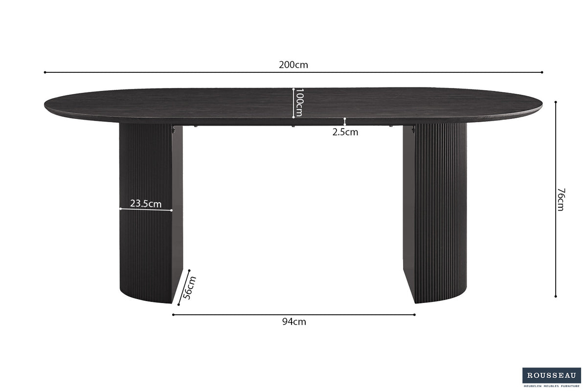 Tafel 'Lagos' 200 cm Ovaal Decor Donkerbruin (2c) - foto 7