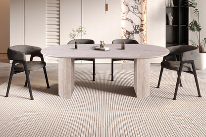 Tafel 'Lagos' 220 cm Ovaal Decor Travertin Beige (2c)
