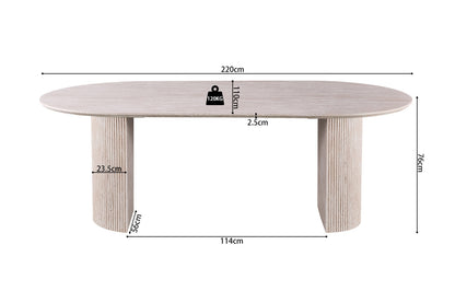 Tafel 'Lagos' 220 cm Ovaal Decor Travertin Beige (2c) - foto 8