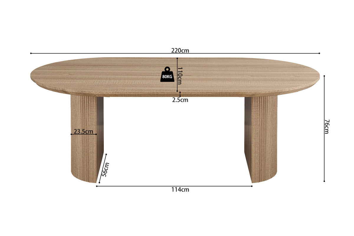 Tafel 'Lagos' 220 cm Ovaal Decor Eik Naturel  (2c) - foto 6