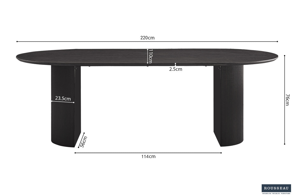 Tafel 'Lagos' 220 cm Ovaal Decor Donkerbruin  (2c) - foto 7