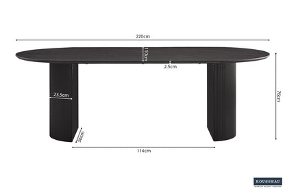 Tafel 'Lagos' 220 cm Ovaal Decor Donkerbruin  (2c) - foto 7
