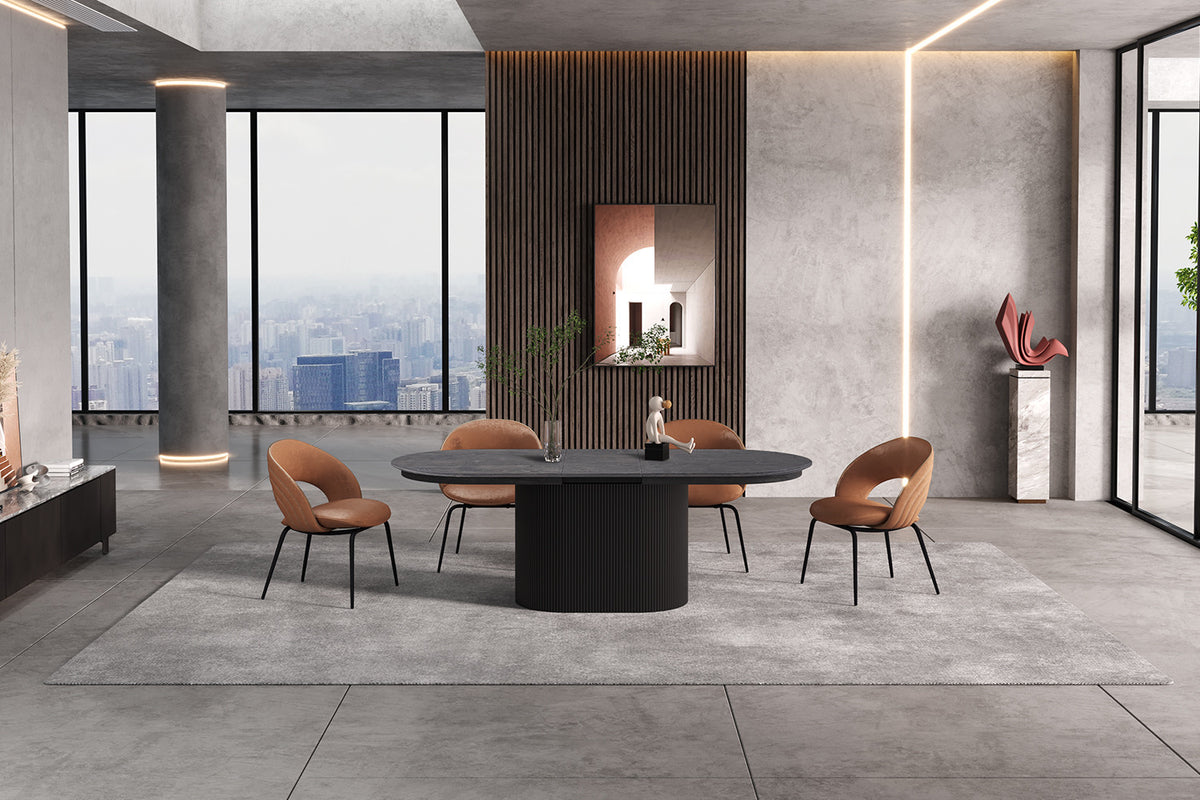 Uitschuifbare tafel 'Lagos' 180-220 cm Ovaal Decor Donkerbruin (2c) - foto 2