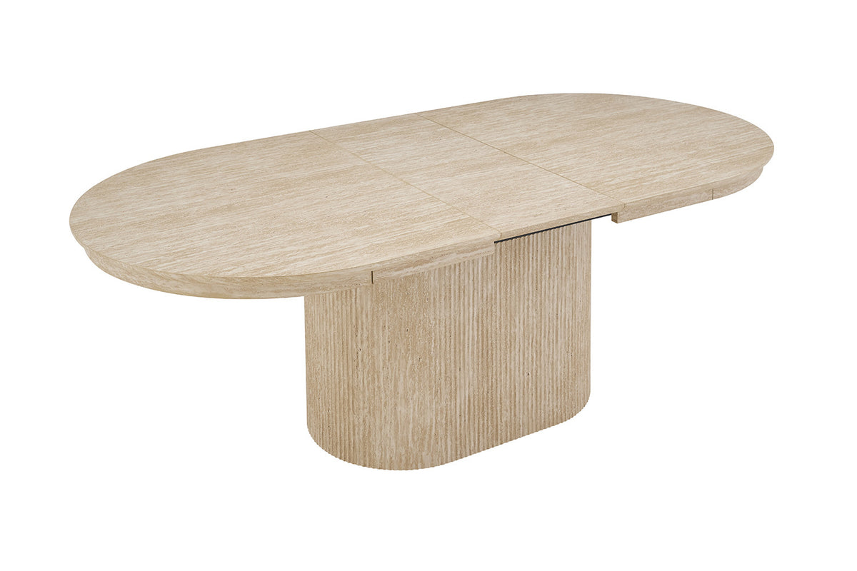 NEW - Uitschuifbare tafel 'Lagos' 180-220 cm Ovaal Decor Travertin Beige (2c) - foto 10