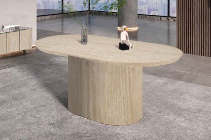 NEW - Uitschuifbare tafel 'Lagos' 180-220 cm Ovaal Decor Travertin Beige (2c) - foto 4