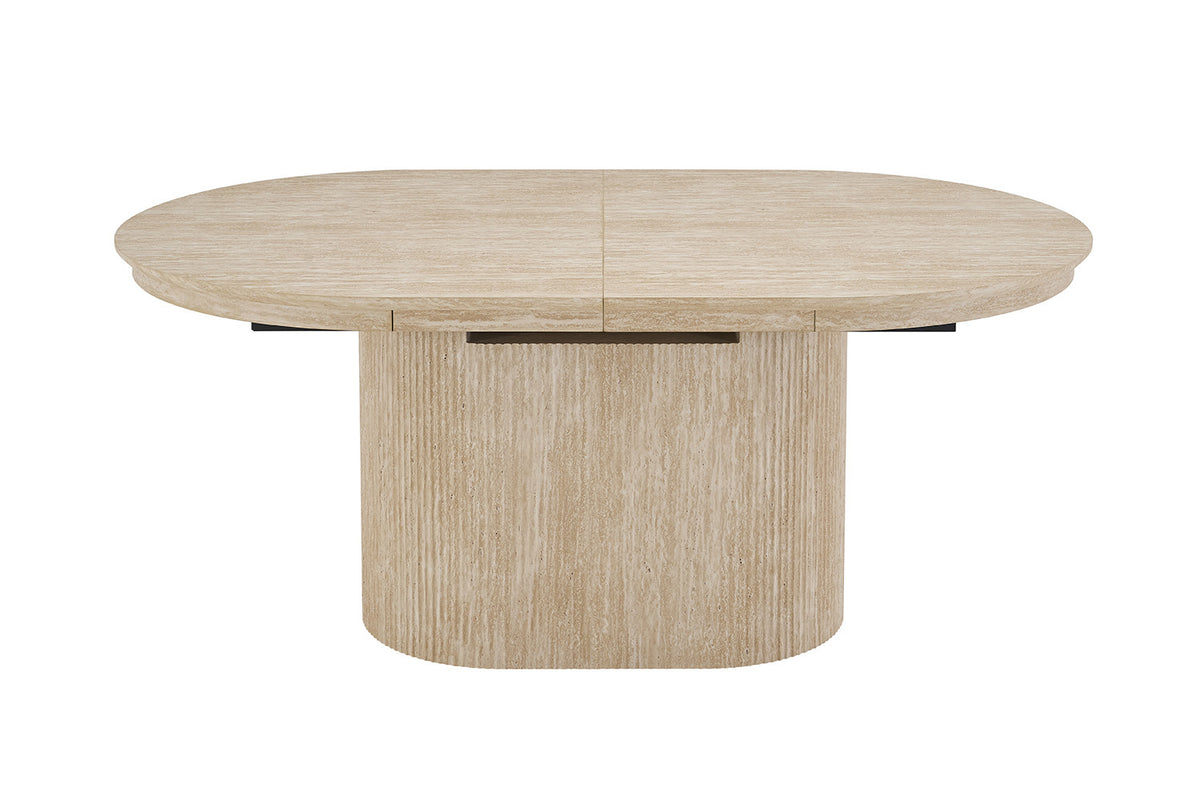 NEW - Uitschuifbare tafel 'Lagos' 180-220 cm Ovaal Decor Travertin Beige (2c) - foto 6