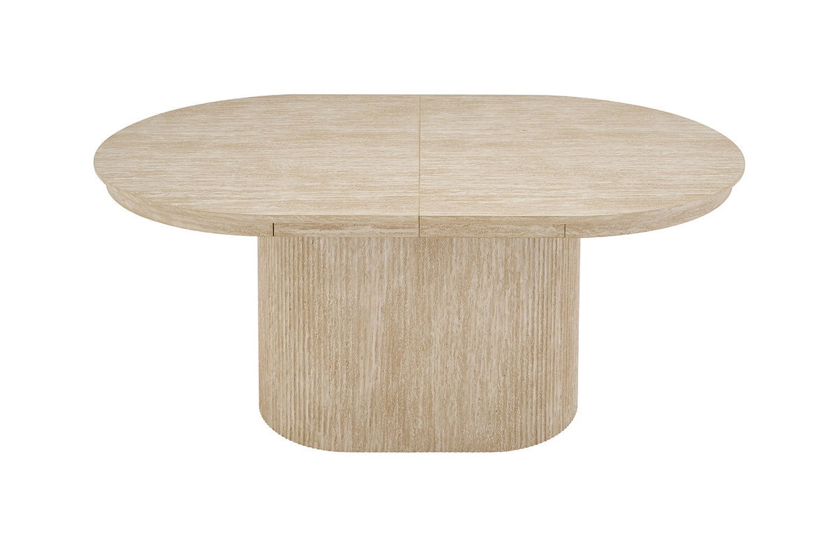 NEW - Uitschuifbare tafel 'Lagos' 180-220 cm Ovaal Decor Travertin Beige (2c) - foto 7