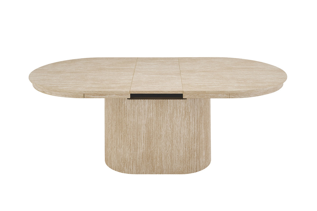 NEW - Uitschuifbare tafel 'Lagos' 180-220 cm Ovaal Decor Travertin Beige (2c) - foto 8