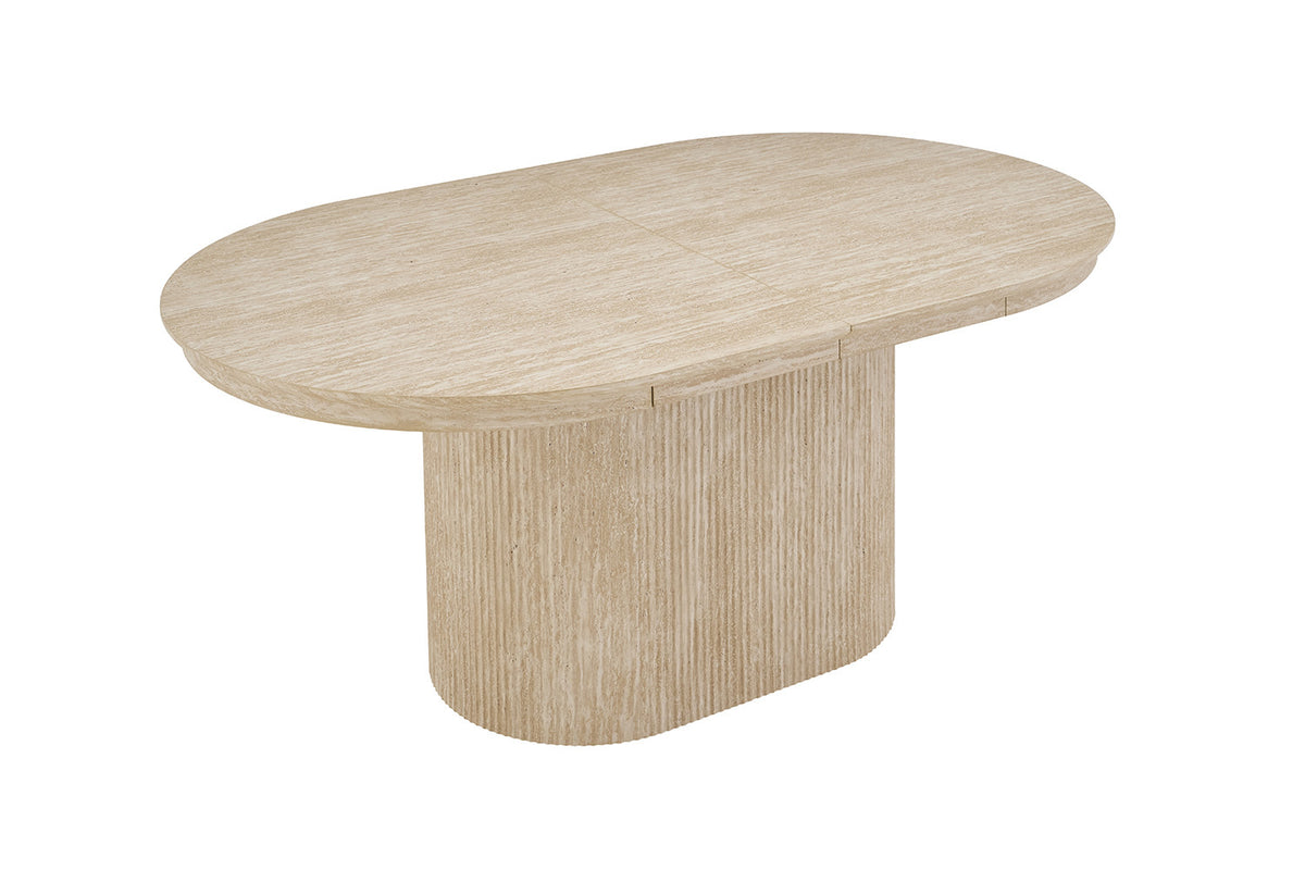 NEW - Uitschuifbare tafel 'Lagos' 180-220 cm Ovaal Decor Travertin Beige (2c) - foto 9