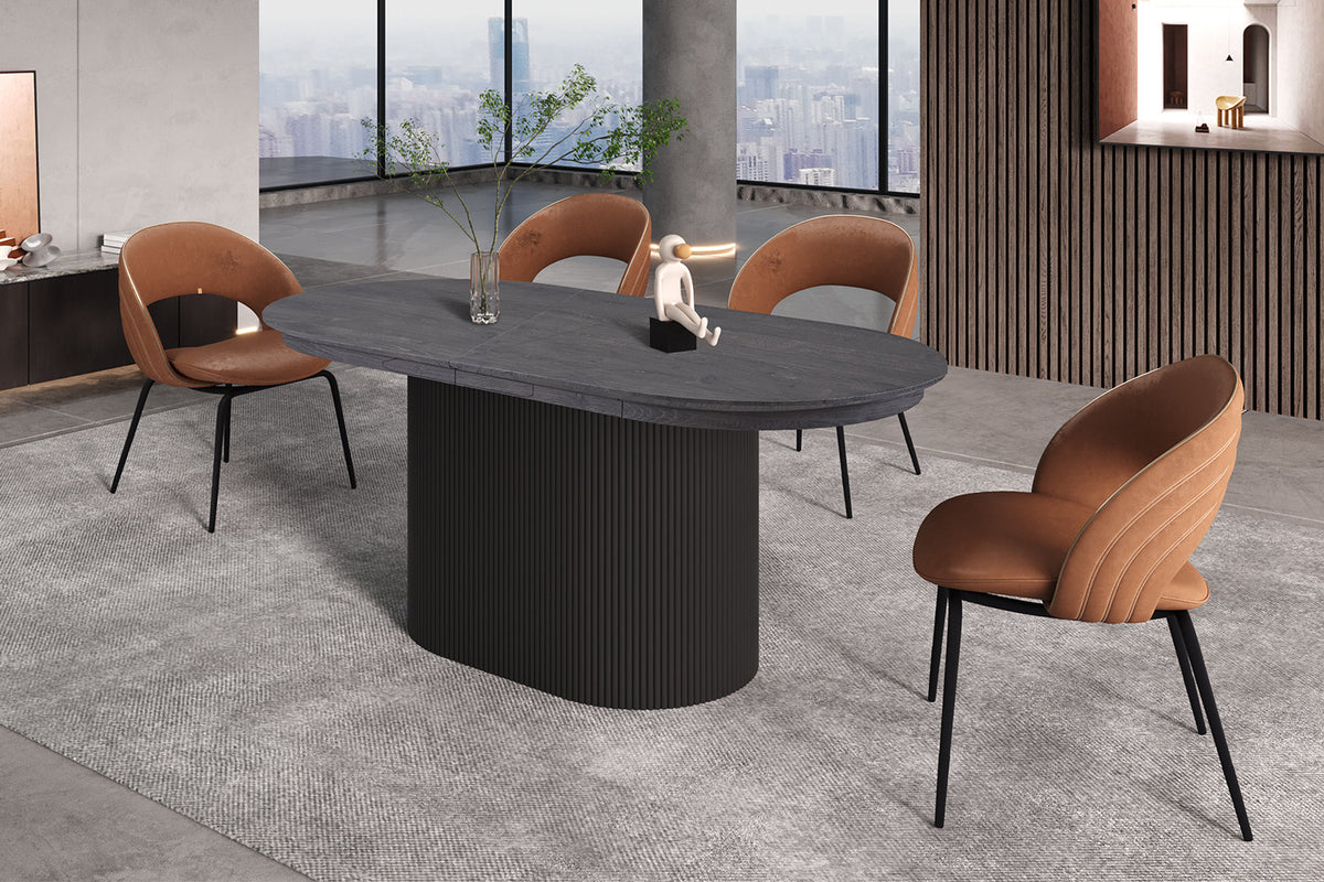 Uitschuifbare tafel 'Lagos' 180-220 cm Ovaal Decor Donkerbruin (2c) - foto 3