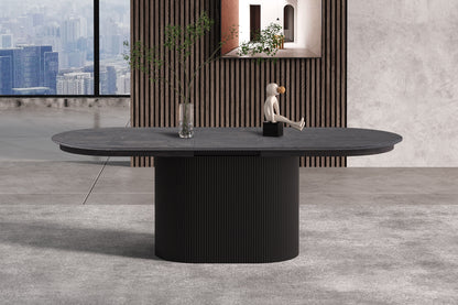 Uitschuifbare tafel 'Lagos' 180-220 cm Ovaal Decor Donkerbruin (2c) - foto 4