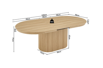 NEW - Uitschuifbare tafel 'Lagos' 180-220 cm Ovaal Decor Eik Naturel  (2c) - foto 11