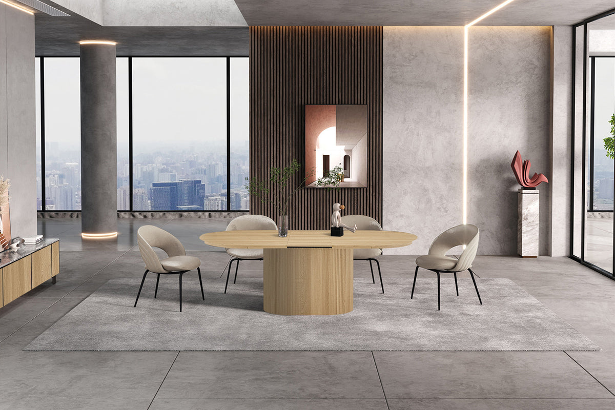 NEW - Uitschuifbare tafel 'Lagos' 180-220 cm Ovaal Decor Eik Naturel  (2c) - foto 2