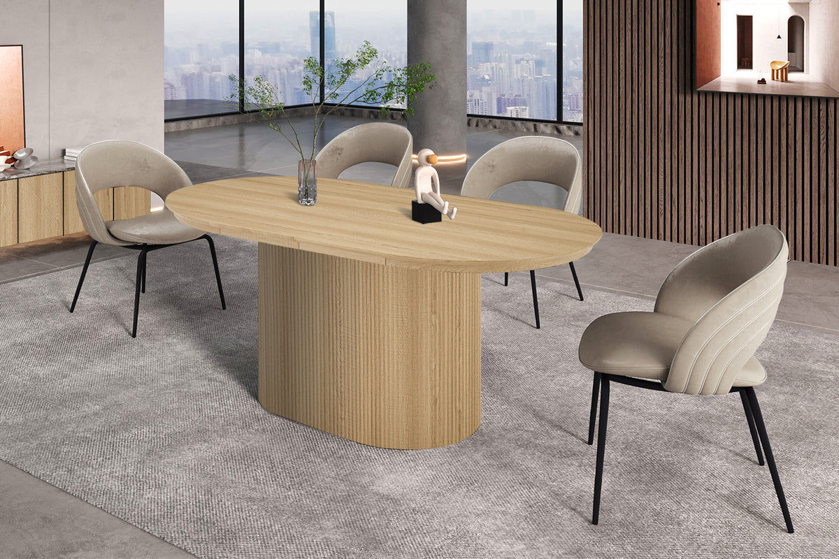 NEW - Uitschuifbare tafel 'Lagos' 180-220 cm Ovaal Decor Eik Naturel  (2c) - foto 3