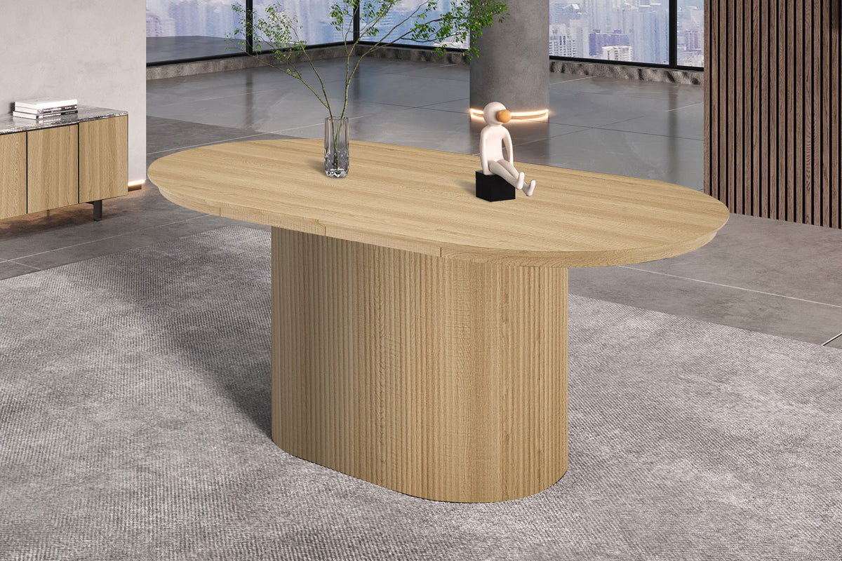 NEW - Uitschuifbare tafel 'Lagos' 180-220 cm Ovaal Decor Eik Naturel  (2c) - foto 4