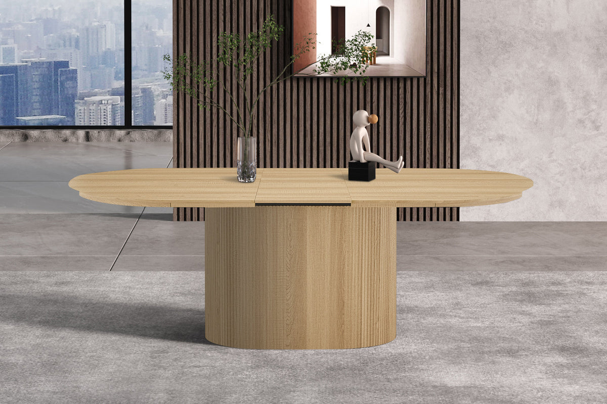 NEW - Uitschuifbare tafel 'Lagos' 180-220 cm Ovaal Decor Eik Naturel  (2c) - foto 5