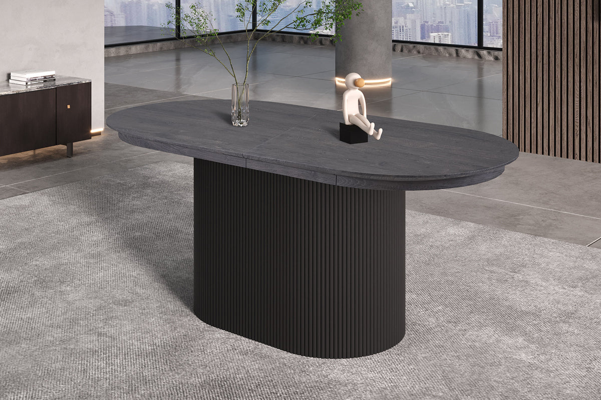 Uitschuifbare tafel 'Lagos' 180-220 cm Ovaal Decor Donkerbruin (2c) - foto 5