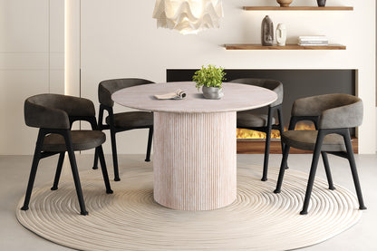 Tafel 'Lagos' 120 cm Rond Decor Travertin Beige  (2c)