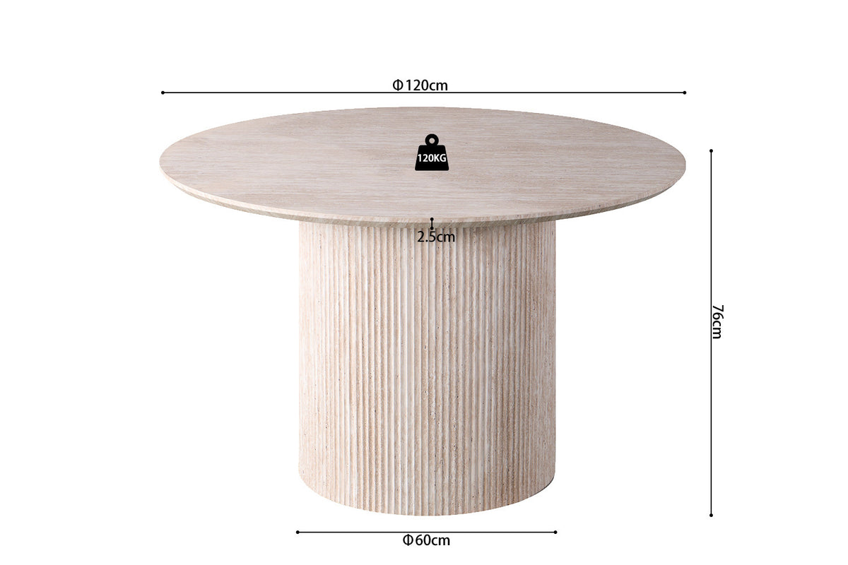 Tafel 'Lagos' 120 cm Rond Decor Travertin Beige  (2c) - foto 7