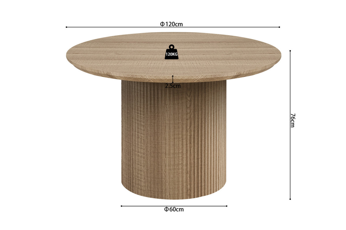 Tafel 'Lagos' 120 cm Rond Decor Eik Naturel (2c) - foto 7