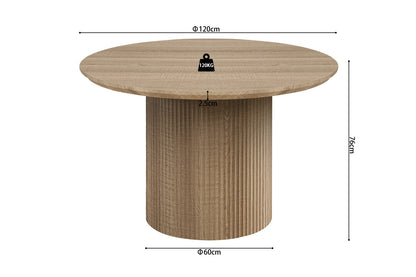 Tafel 'Lagos' 120 cm Rond Decor Eik Naturel (2c) - foto 7