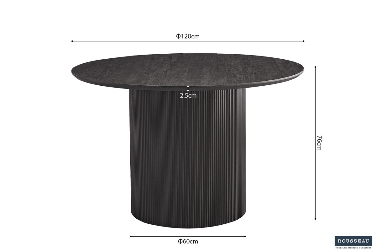 Tafel 'Lagos' 120 cm Rond Decor Donkerbruin  (2c) - foto 6