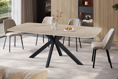 NEW - Tafel 'Apollo' 200 cm Deens Ovaal Glanzend Steen Shakespear Beige (2c) - foto 2