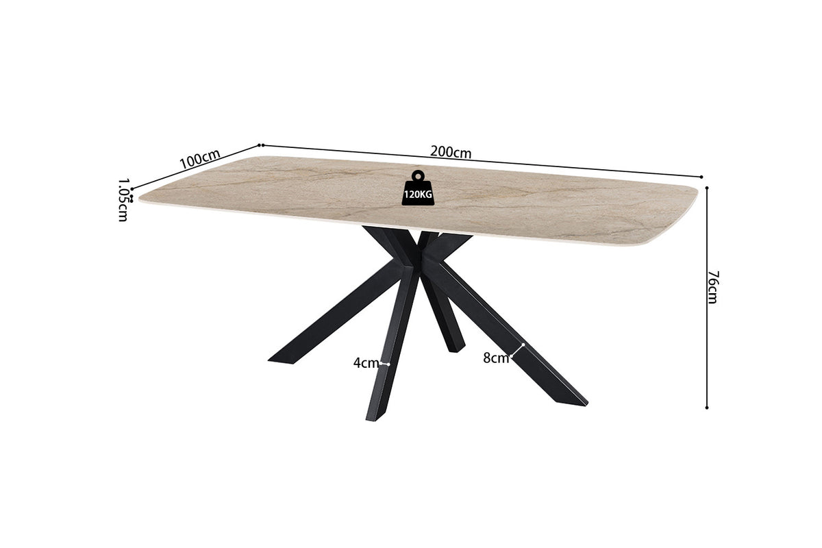 NEW - Tafel 'Apollo' 200 cm Deens Ovaal Glanzend Steen Shakespear Beige (2c) - foto 8