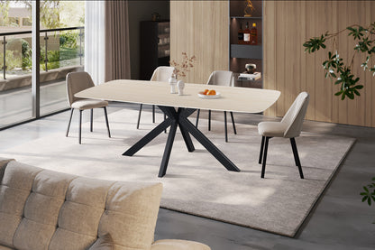 NEW - Tafel 'Apollo' 200 cm Deens Ovaal Steen Baroque Beige  (2c)