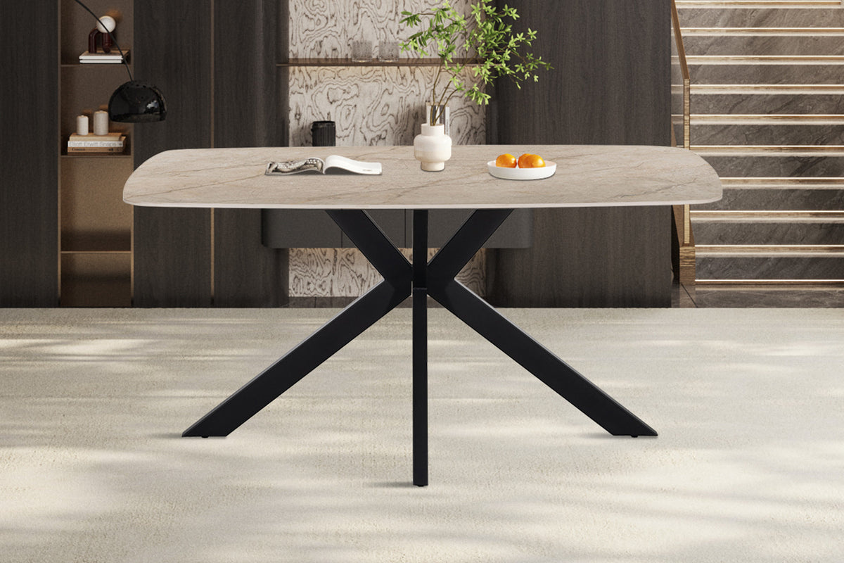 NEW - Tafel 'Apollo' 160 cm Deens Ovaal Glanzend steen Shakespear Beige (2c) - foto 3