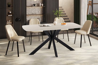 NEW - Tafel 'Apollo' 160 cm Deens Ovaal steen Baroque Grijs (2c)