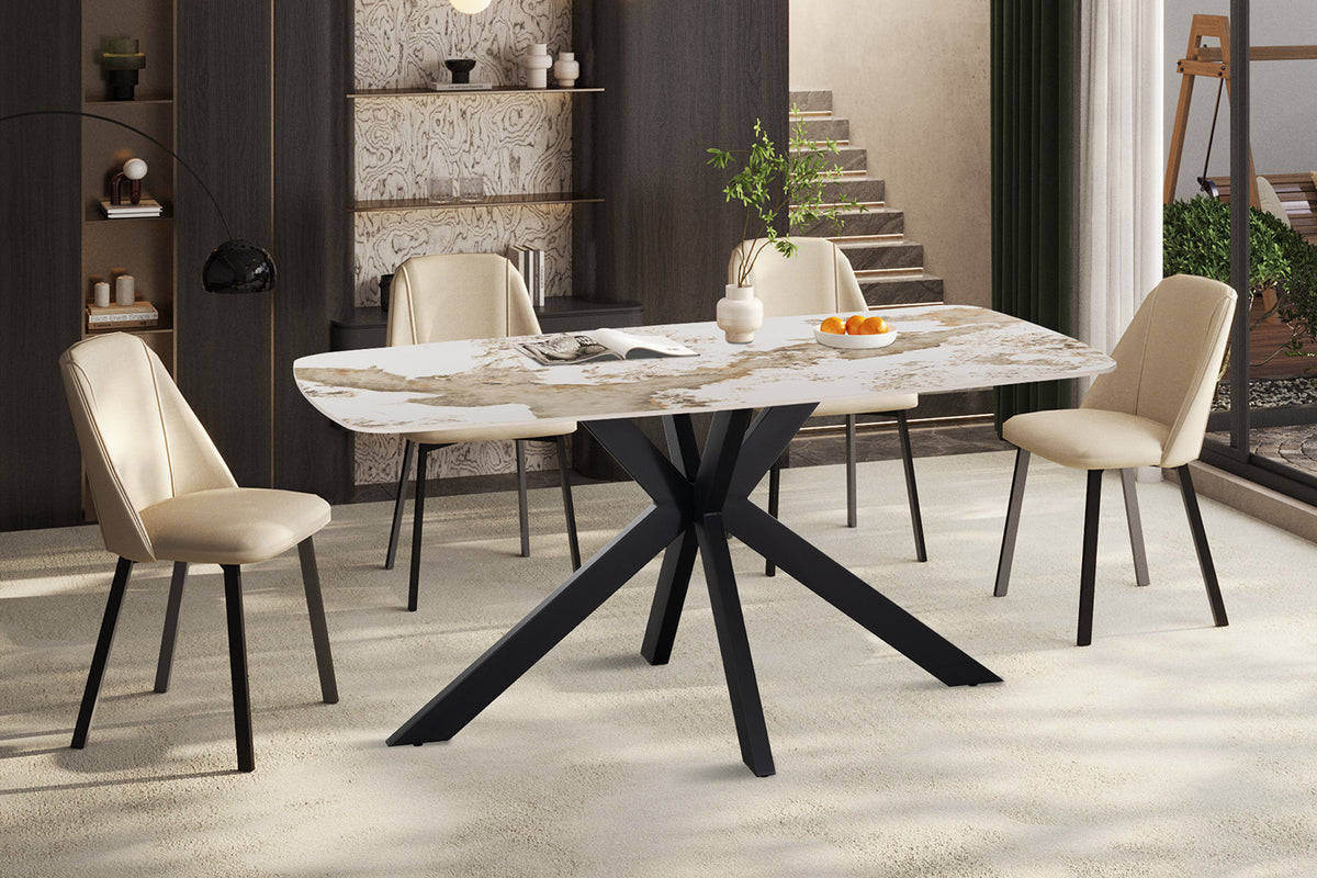 NEW - Tafel 'Apollo' 160 cm Deens Ovaal Glanzend steen Pandora (2c)