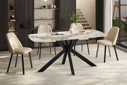 NEW - Tafel 'Apollo' 160 cm Deens Ovaal Glanzend steen Pandora (2c)