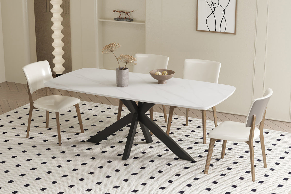 Tafel 'Apollo' 180 cm Deens Ovaal Steen Wit (2c)